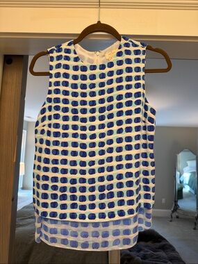 Kate Spade Blue Dot Print Layered Blouse